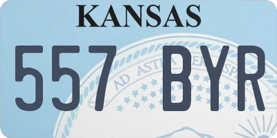 KS license plate 557BYR