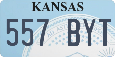 KS license plate 557BYT