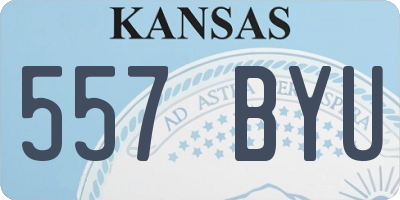 KS license plate 557BYU