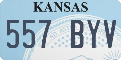 KS license plate 557BYV