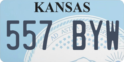 KS license plate 557BYW