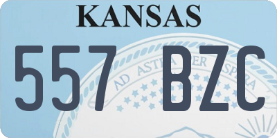 KS license plate 557BZC