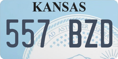 KS license plate 557BZD