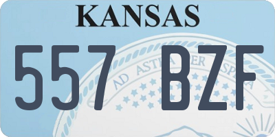 KS license plate 557BZF