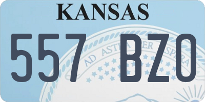 KS license plate 557BZO