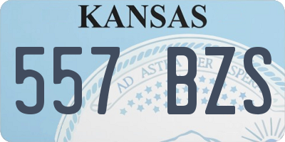 KS license plate 557BZS