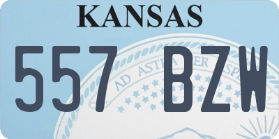KS license plate 557BZW