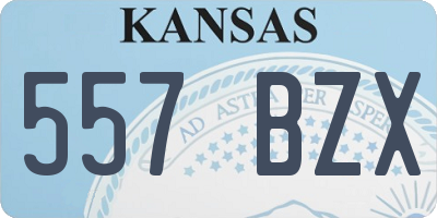 KS license plate 557BZX