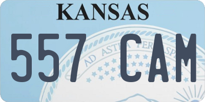 KS license plate 557CAM