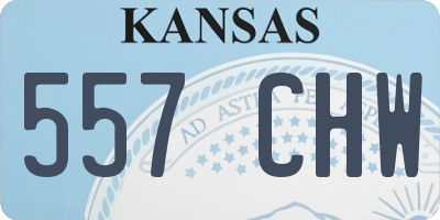 KS license plate 557CHW