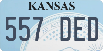 KS license plate 557DED