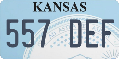 KS license plate 557DEF