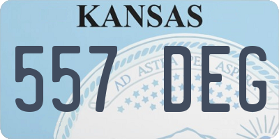 KS license plate 557DEG