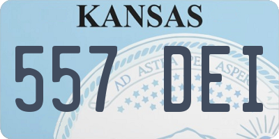 KS license plate 557DEI