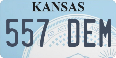 KS license plate 557DEM