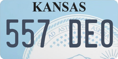 KS license plate 557DEO