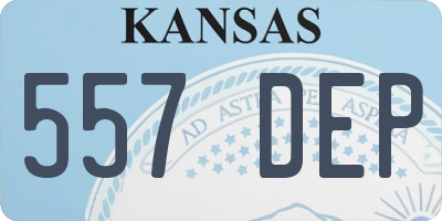 KS license plate 557DEP