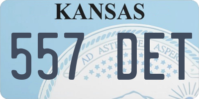 KS license plate 557DET