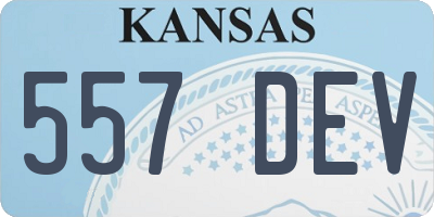 KS license plate 557DEV