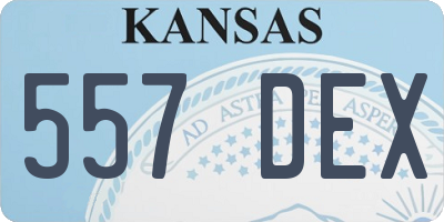 KS license plate 557DEX