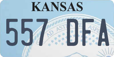 KS license plate 557DFA