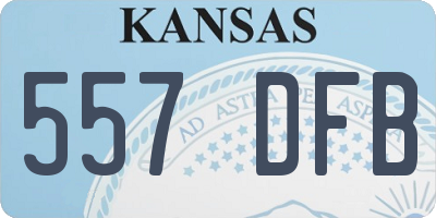 KS license plate 557DFB