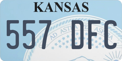 KS license plate 557DFC