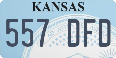 KS license plate 557DFD