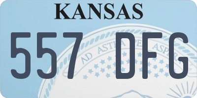 KS license plate 557DFG