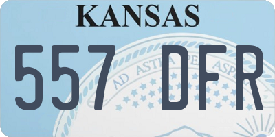 KS license plate 557DFR