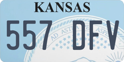 KS license plate 557DFV