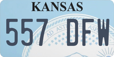 KS license plate 557DFW