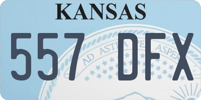 KS license plate 557DFX