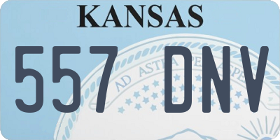 KS license plate 557DNV