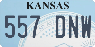KS license plate 557DNW