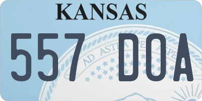 KS license plate 557DOA