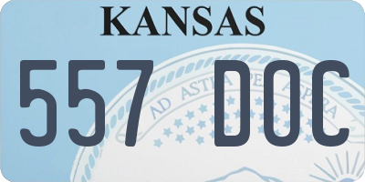 KS license plate 557DOC