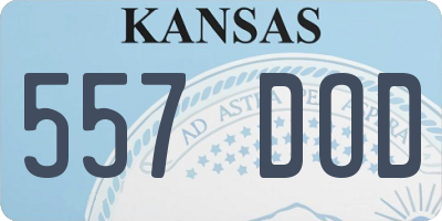 KS license plate 557DOD