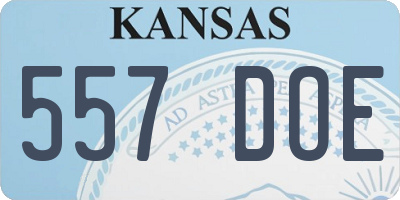 KS license plate 557DOE