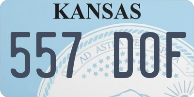 KS license plate 557DOF
