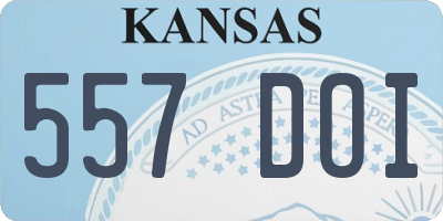 KS license plate 557DOI
