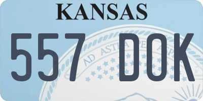 KS license plate 557DOK