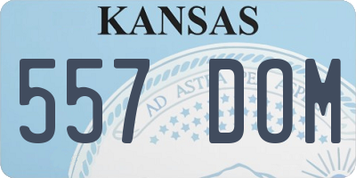 KS license plate 557DOM