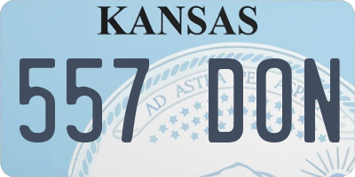 KS license plate 557DON