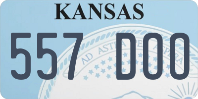 KS license plate 557DOO