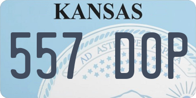 KS license plate 557DOP