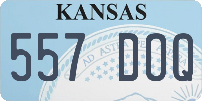 KS license plate 557DOQ