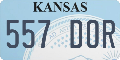 KS license plate 557DOR