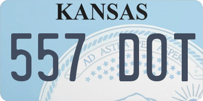 KS license plate 557DOT