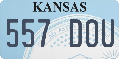 KS license plate 557DOU